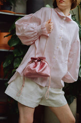 Baby Petal Cinch in Dark Rose Satin