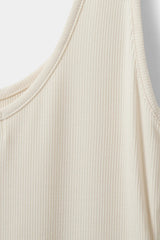 Diza Ribbed Tank Top in Off White