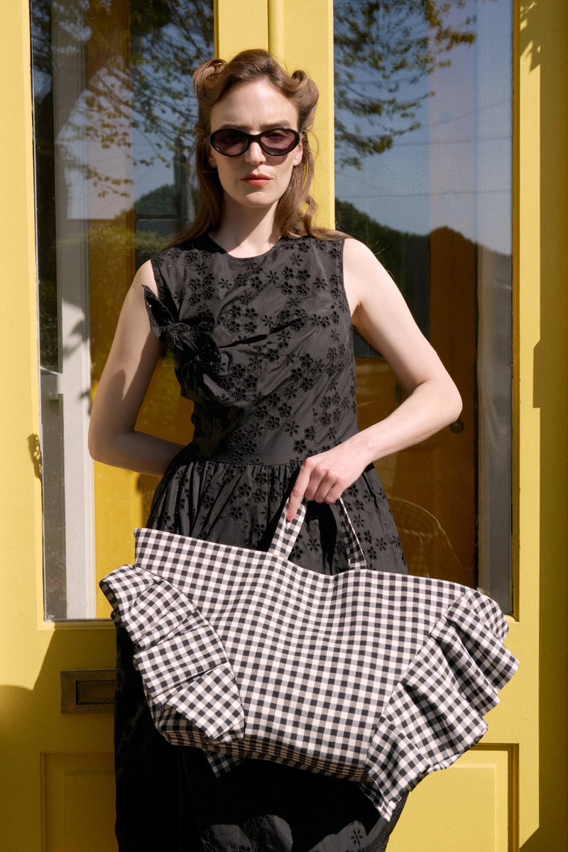 Frill Shopper Bag in Gingham