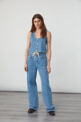 Kane Cropped Vest in Laser Malibu