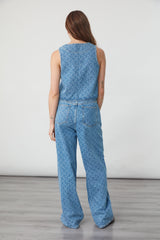 Kane Cropped Vest in Laser Malibu