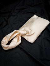 Knot Clutch in Pearl Satin