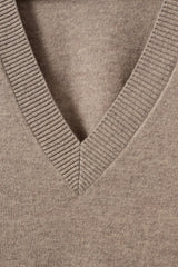 Brown Melange Wool Knit Sweater