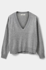 Grey Melange Wool Knit Sweater