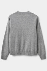 Grey Melange Wool Knit Sweater