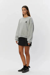 Slogan Crew Sweatshirt in Grey