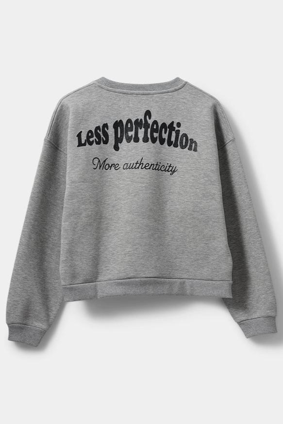 Slogan Crew Sweatshirt in Grey