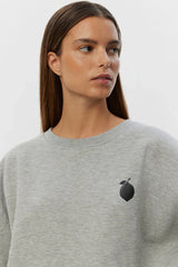 Slogan Crew Sweatshirt in Grey