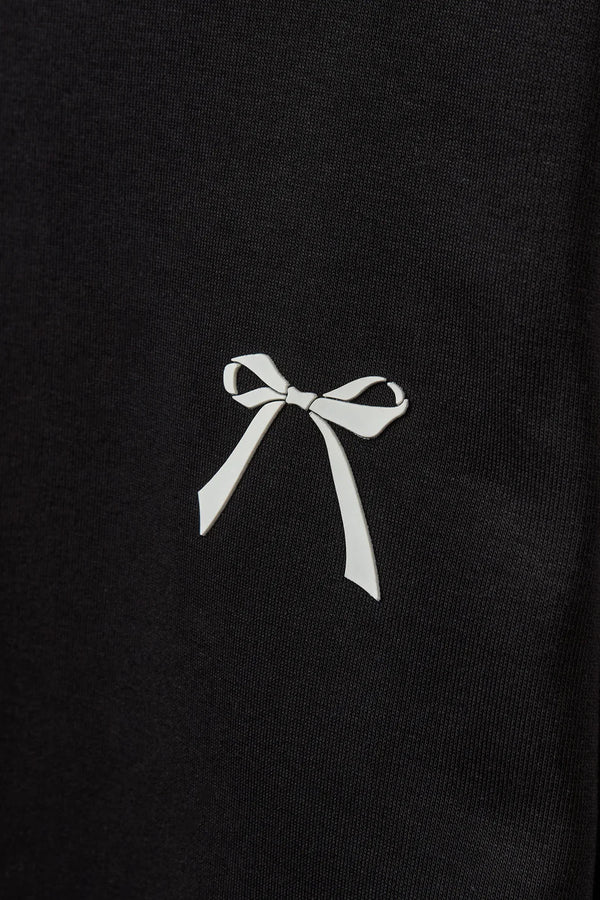 Bow Sweatshirt in Black