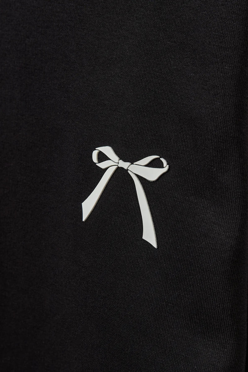 Bow Sweatshirt in Black