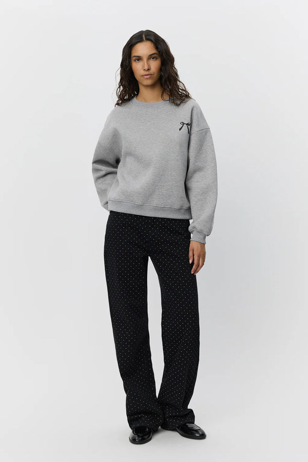 Bow Sweatshirt in Grey