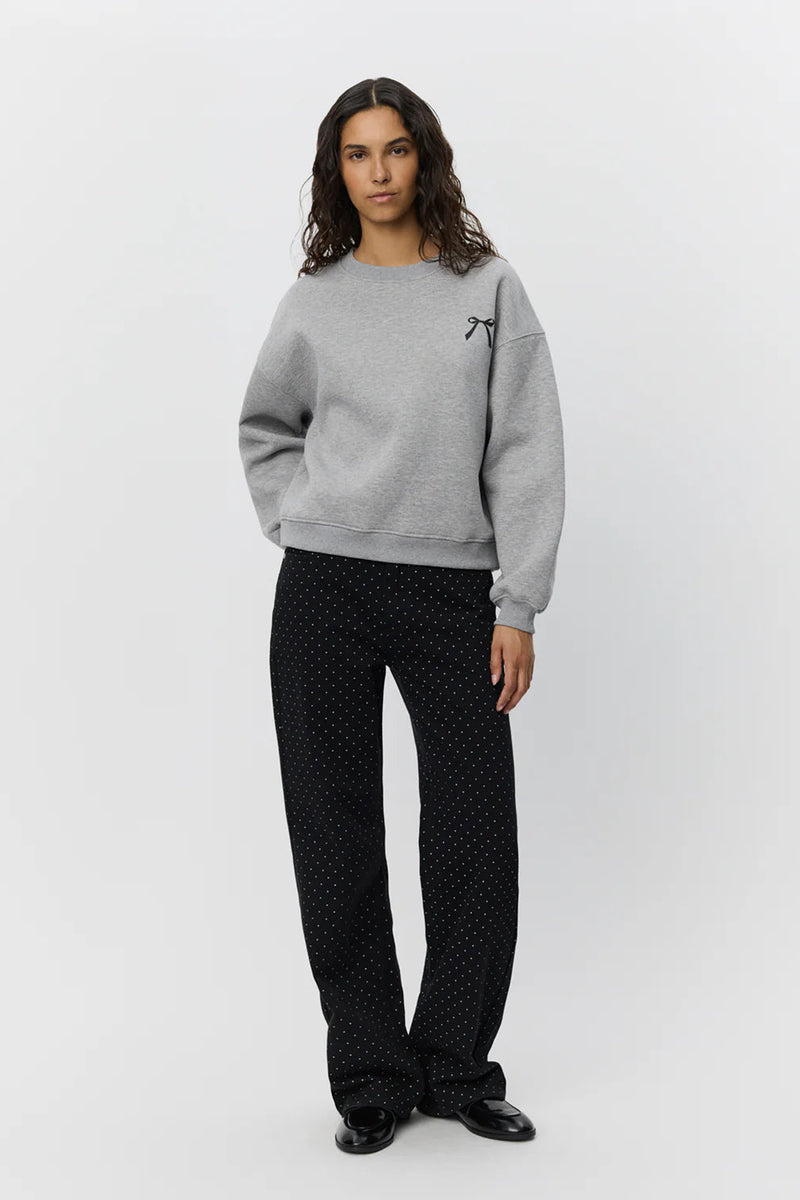 Bow Sweatshirt in Grey