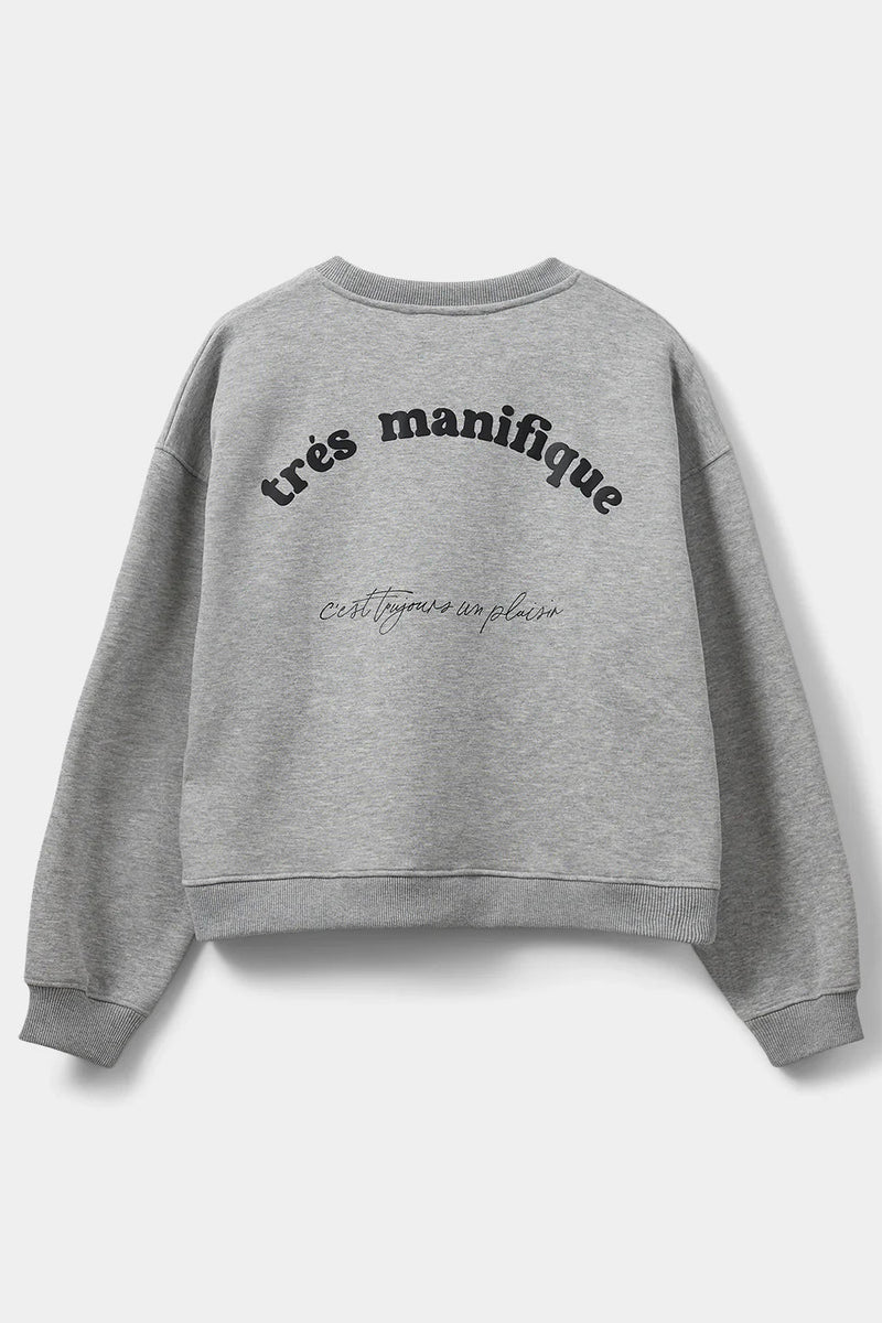 Bow Sweatshirt in Grey