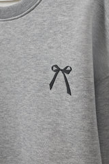 Bow Sweatshirt in Grey