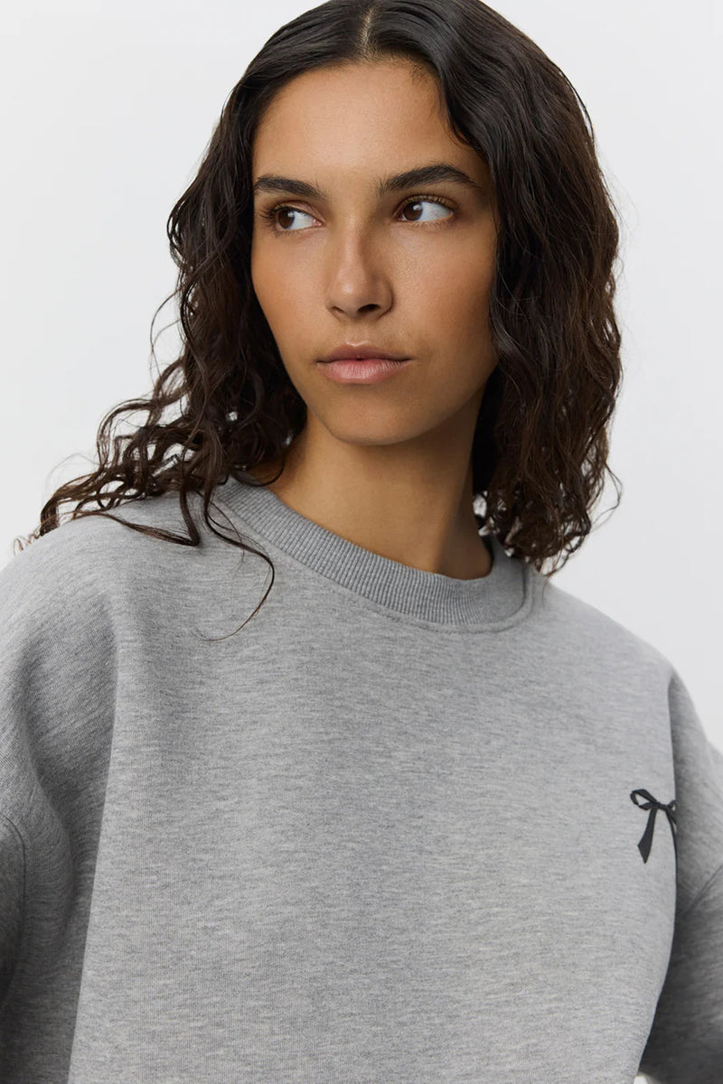 Bow Sweatshirt in Grey