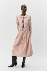 Satin Bow Jacket in Blush