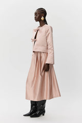 Satin Bow Jacket in Blush