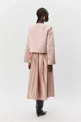 Satin Bow Jacket in Blush