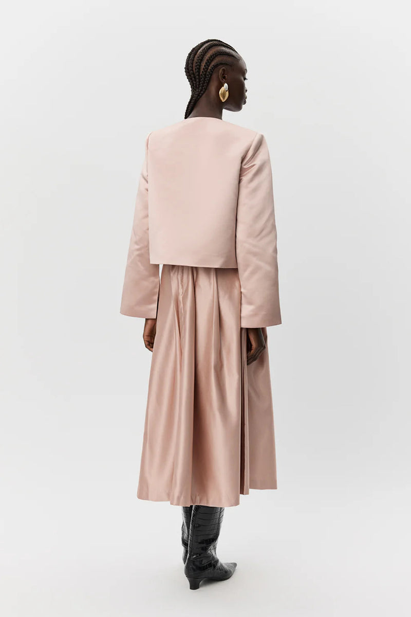 Satin Bow Jacket in Blush