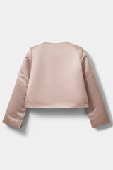 Satin Bow Jacket in Blush