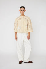 Embroidery Anglaise Jacket in Creme Tones