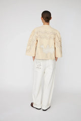 Embroidery Anglaise Jacket in Creme Tones