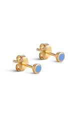Enamel Dot Studs in Cornflower