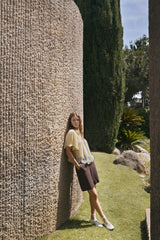 Linen Shorts in Chocolate Brown