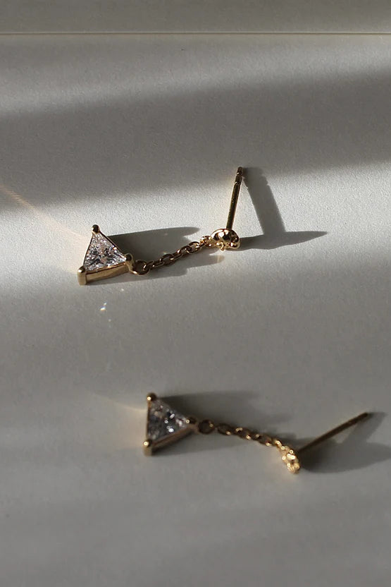 Prism Drop Earrings in Gold