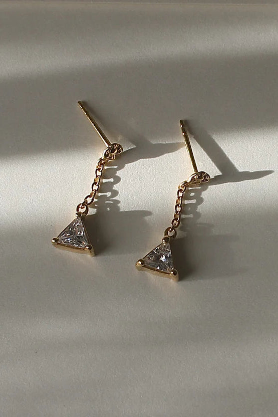 Prism Drop Earrings in Gold