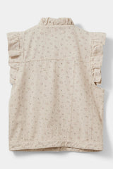 Farah Frill Sleeve Vest in Rose Florals