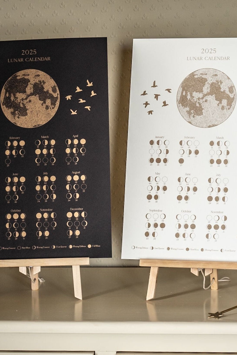 Lunar Calendar 2025 - Gold Risograph A3 Art Print