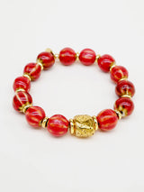 Ceramic Scrunchie Bracelet in Brick Red Moon