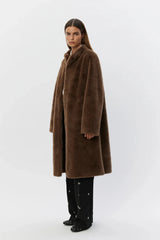 Brown Faux Fur Coat