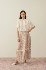 Long maxi flowy floral patterned skirt  