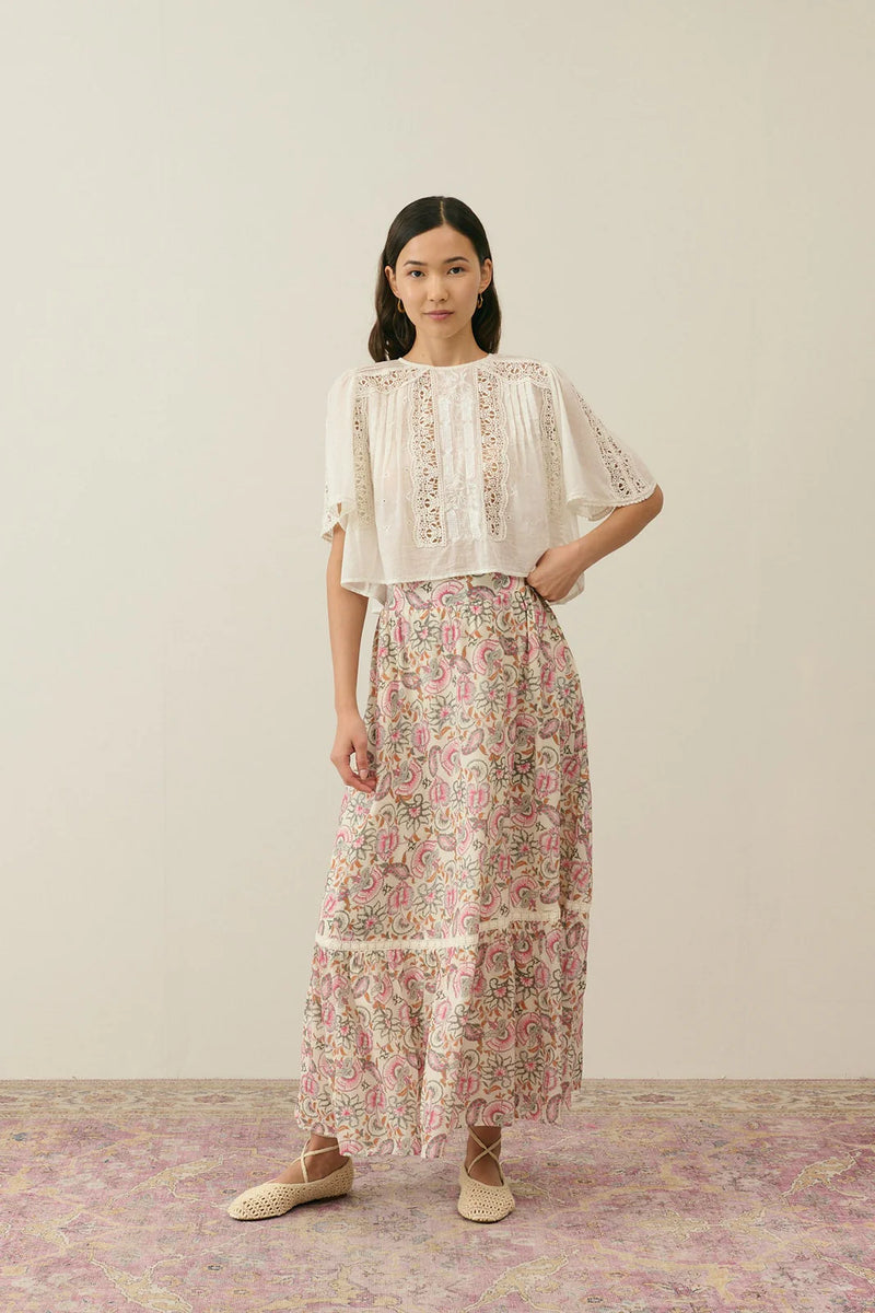 Long maxi flowy floral patterned skirt  