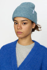 Fluffy Beanie in Denim Blue