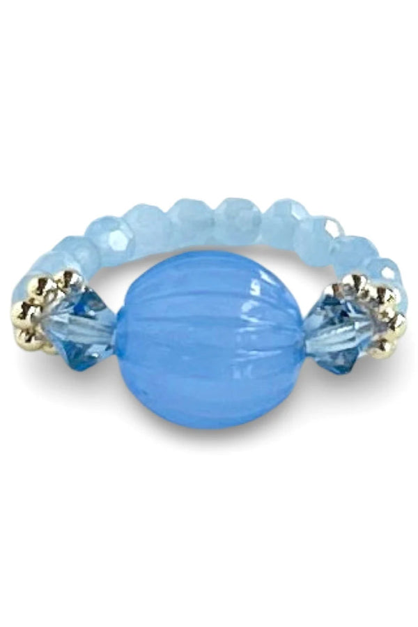 Bluebell Crush & Crystal Beaded Ring