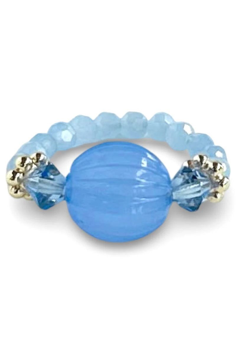 Bluebell Crush & Crystal Beaded Ring