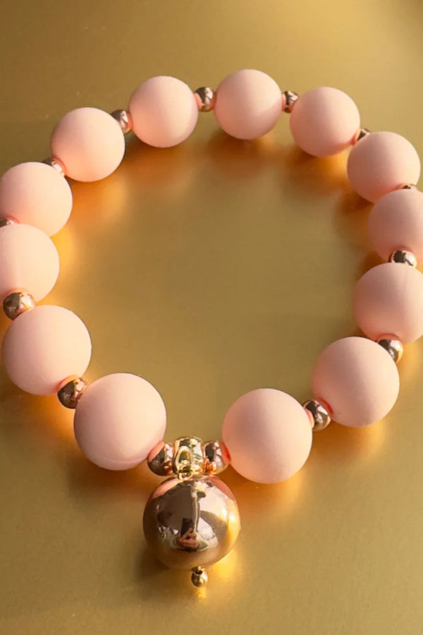 Beau softest pink + rose gold charm bracelet