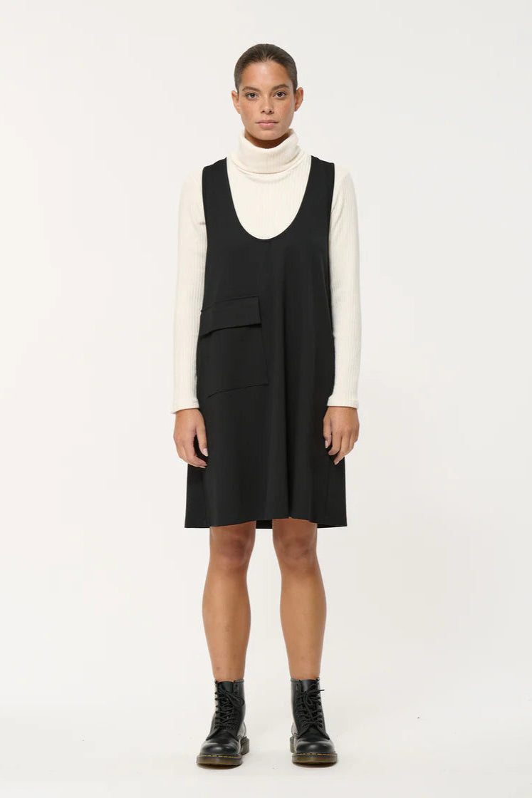 Pinafore Dress in Black