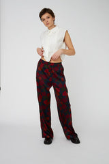 Silk Trousers in Flower Forest