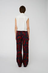 Silk Trousers in Flower Forest