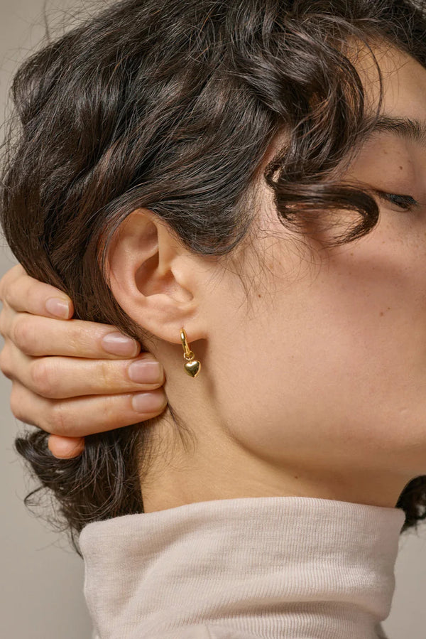 Heart Hoops in Gold