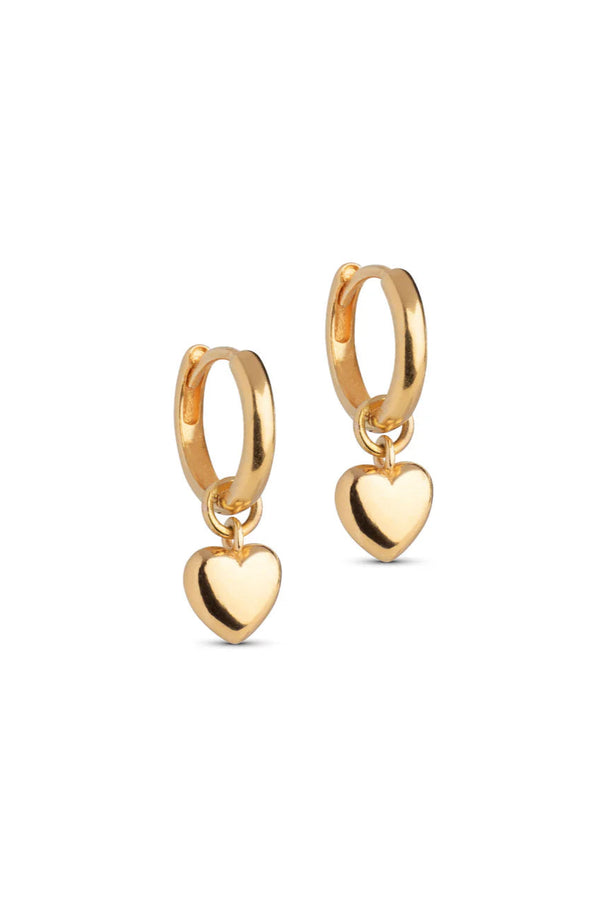 Heart Hoops in Gold
