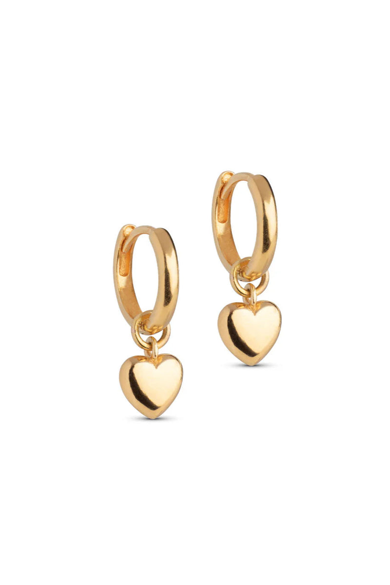 Heart Hoops in Gold