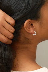 Mini Organic Star Hoops in Silver