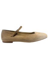 Julieta Mary Janes in Beige Calf Hair