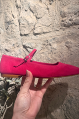 Julieta Mary Janes in Fuchsia Calf Hair