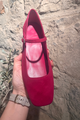 Julieta Mary Janes in Fuchsia Calf Hair